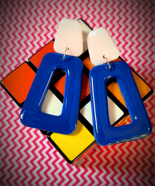 Boucles d'oreilles bleu électrique